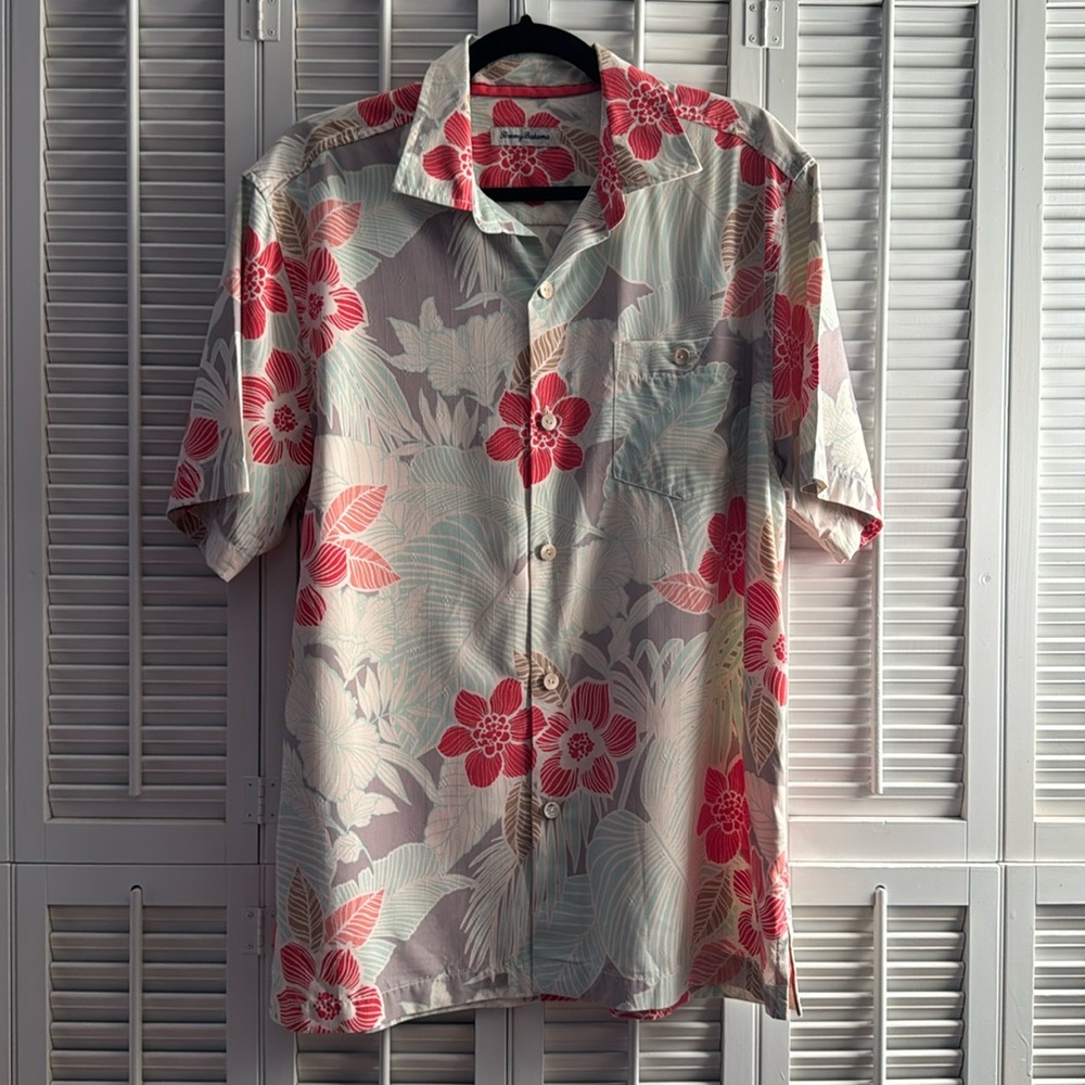 Tommy Bahama Island Shirt Islandzone 70 % Silk, 30% Coolzone